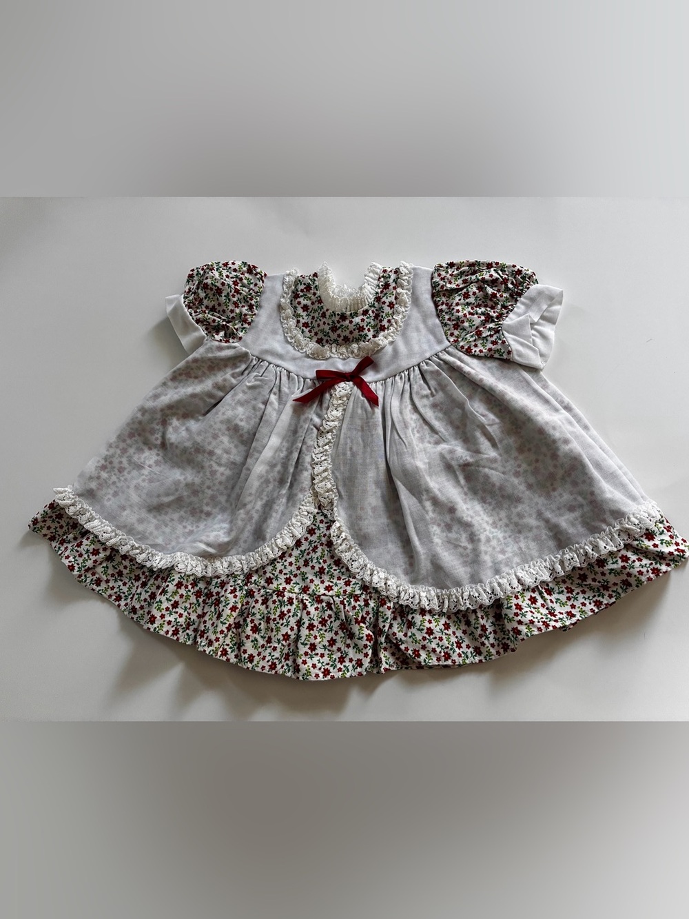Just Adorable Vintage Dress 18 Months~ Red/White 80s/90s Retro Smocked Dress